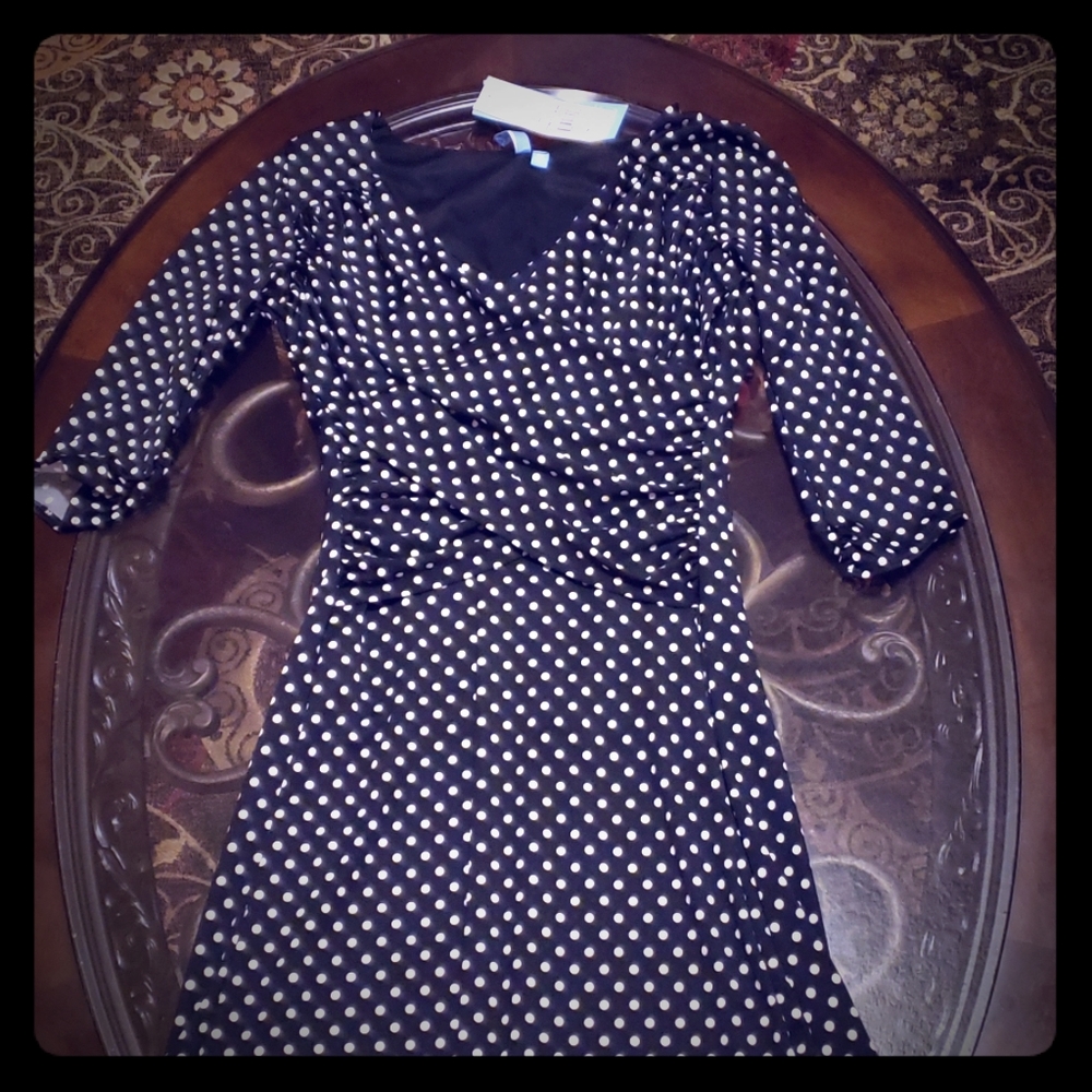 Black and white polka dot dress